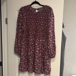 Burgundy Floral Dress
